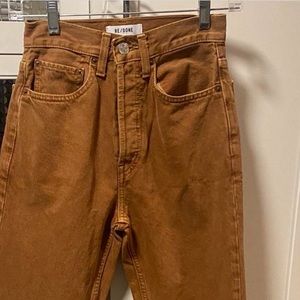 Re/done high waisted camel jeans